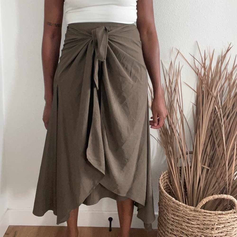 Vince wrap tie skirt
